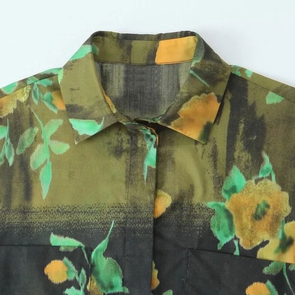 ZARA ZW WOMAN COLLECTION 2pc Co Ord Set Midi skirt & Blouse Size Medium NWT - Picture 14 of 16